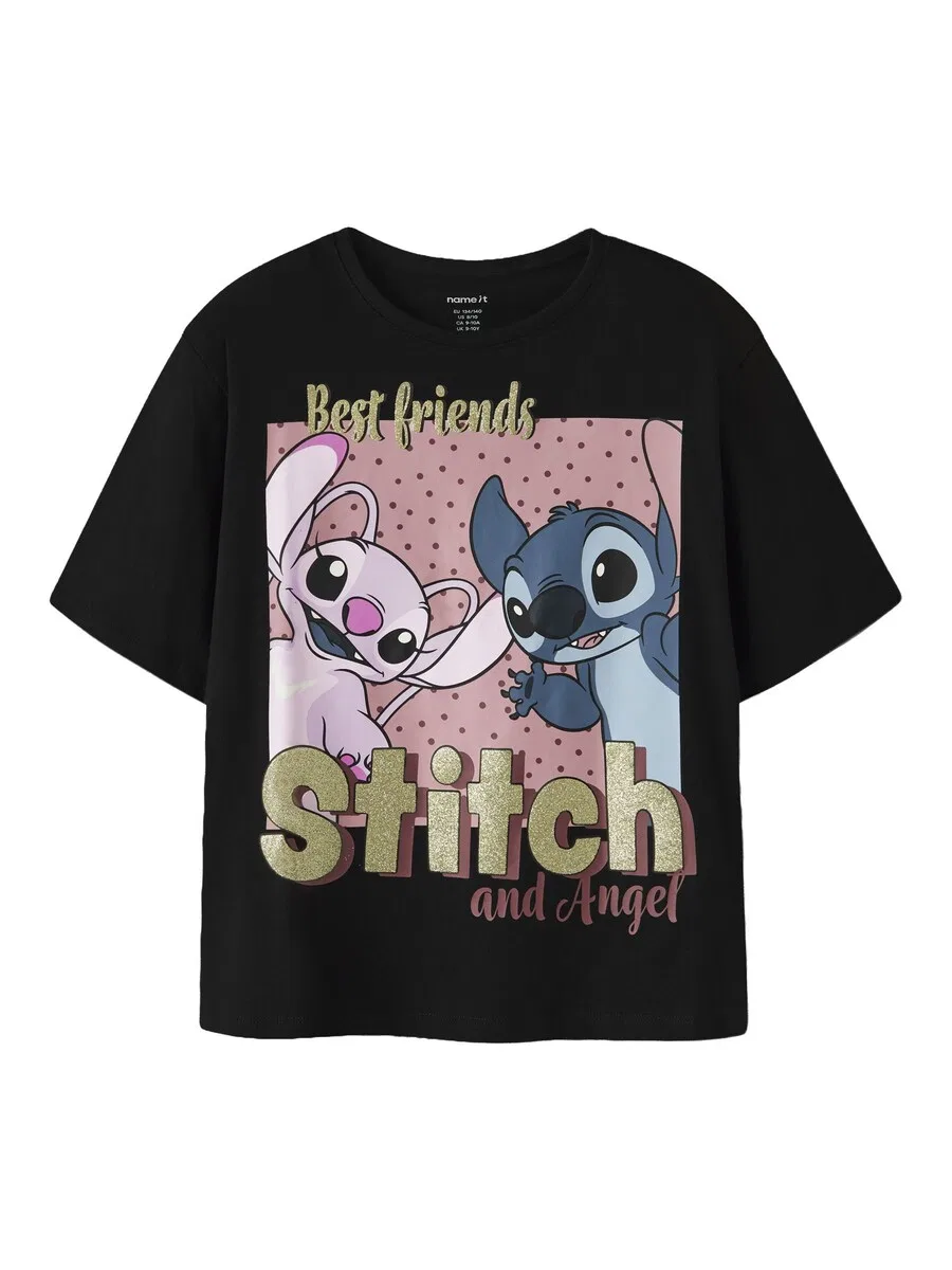 Футболка NAME IT 'NKFADARA STITCH' черного цвета