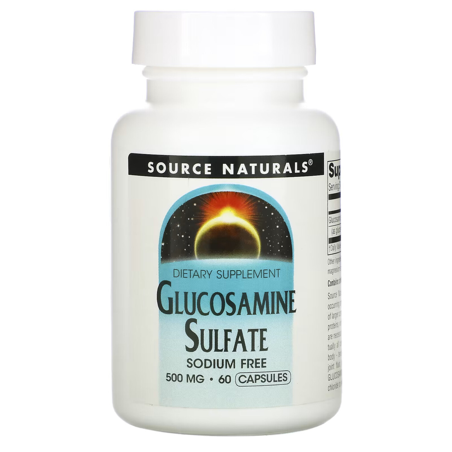 

Source Naturals, Сульфат глюкозамина, 500 мг, 60 капсул