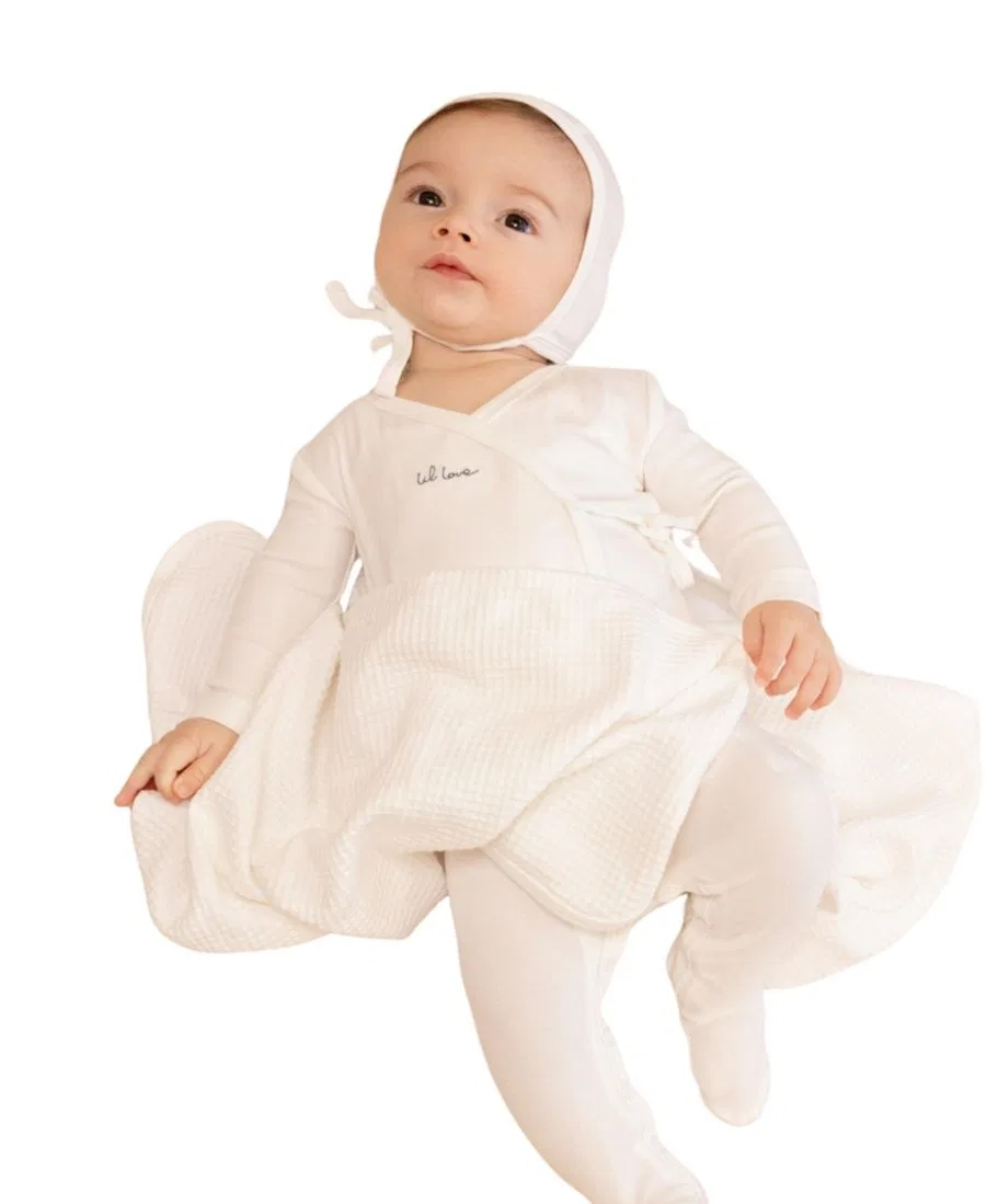 Детский боди-комбинезон с вышивкой Lil Love NoggiWear, Ivory Blue — фото 2