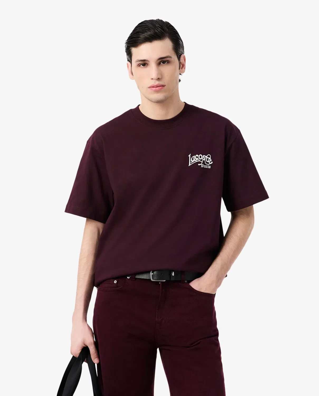 Мужская футболка Lacoste хлопковая, с логотипом, Marrón