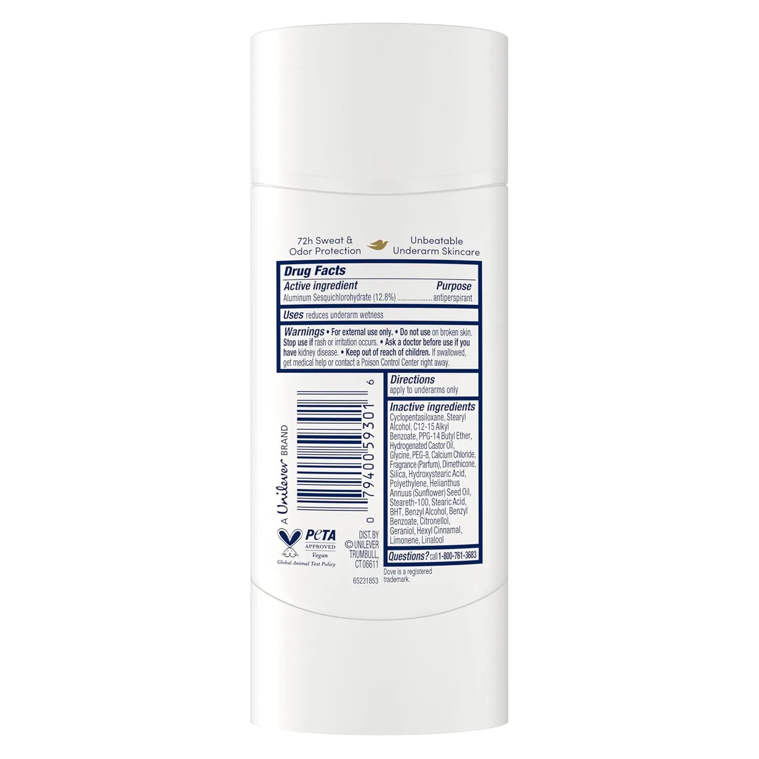 Дезодорант-стик Dove Advanced Care Invisible, 2.6 oz, без запаха — фото 2