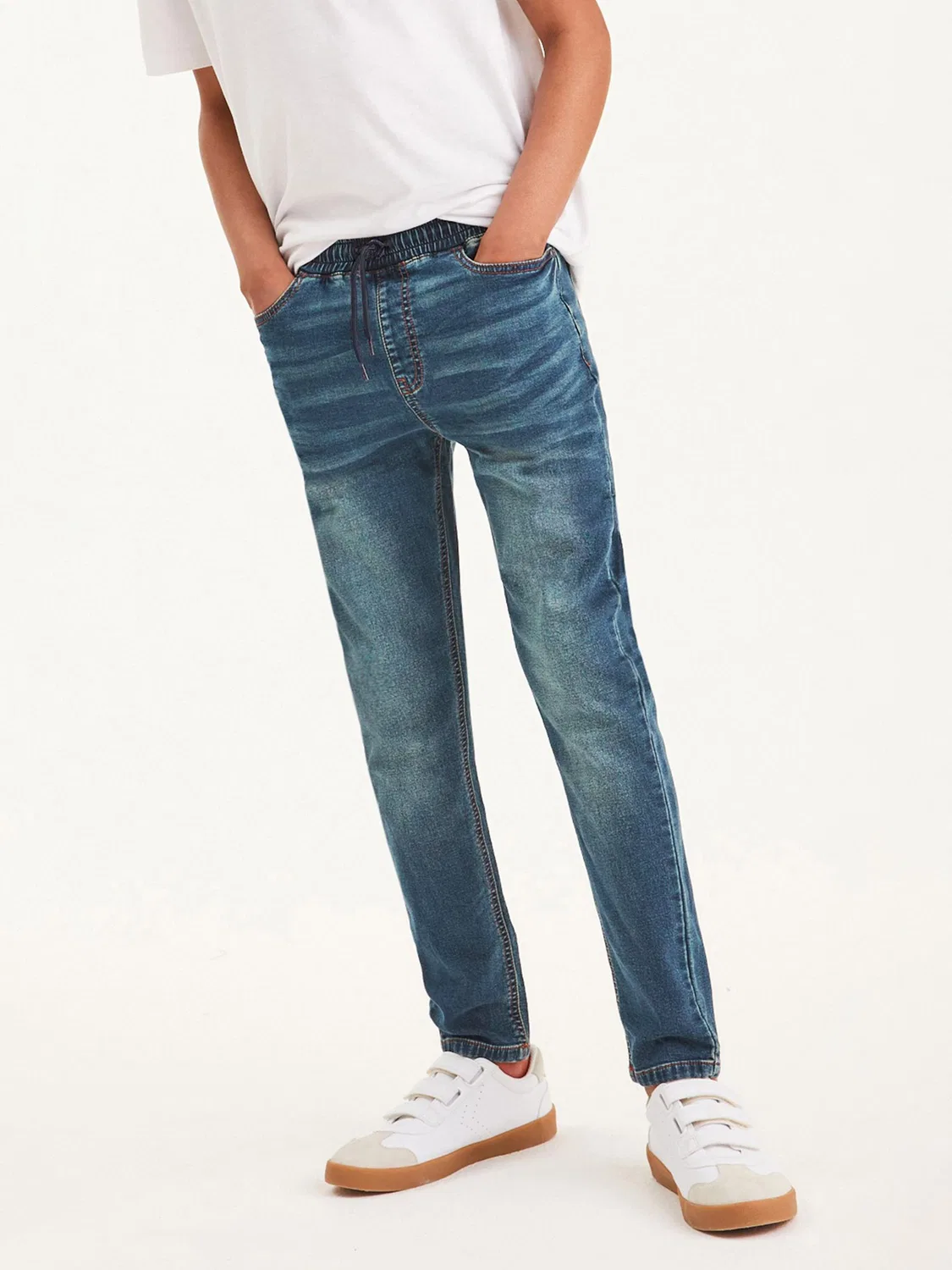 Джинсы скинни с эластичным поясом Next, Mid Vintage Blue