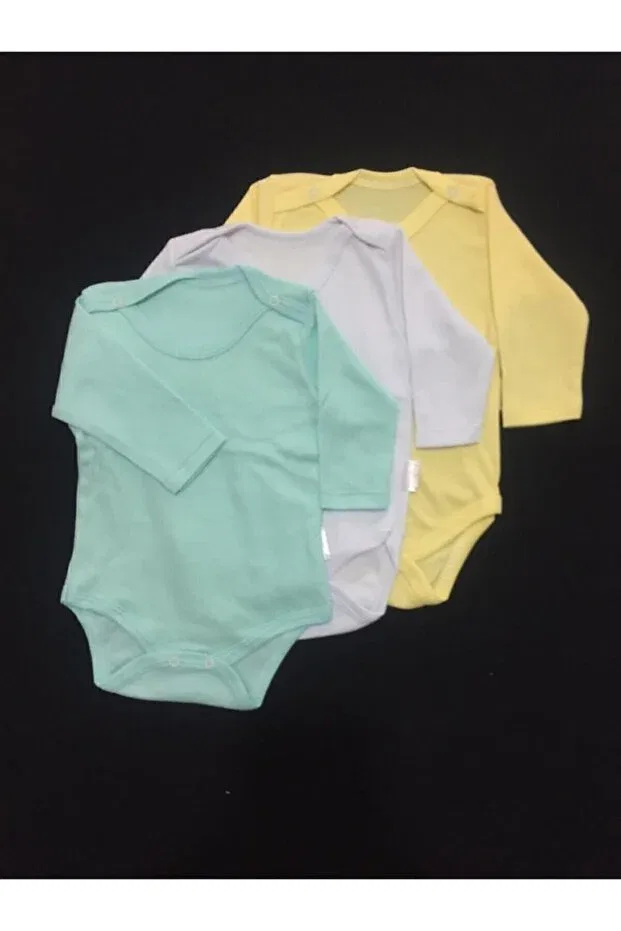 Детское боди-комбинезон для мальчиков хлопковый комплект 3 шт Generic Brands, White-Yellow-Green