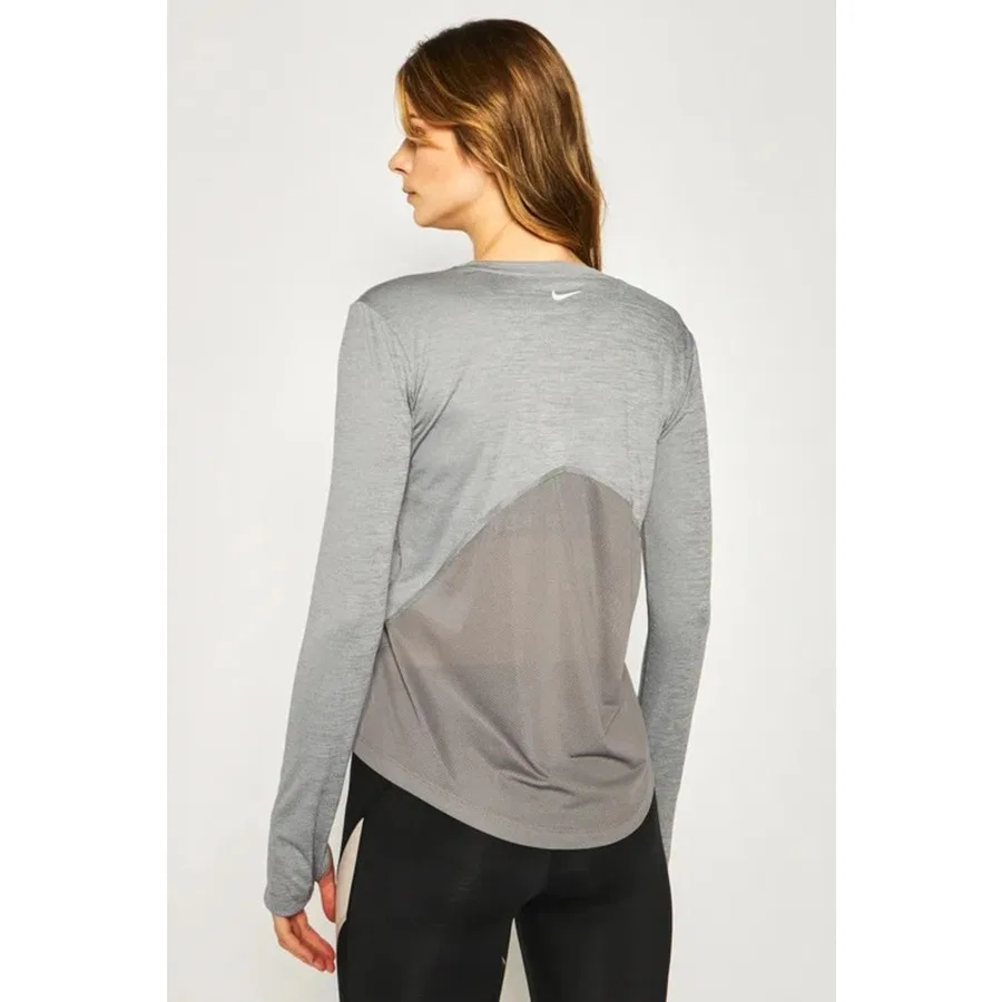 Женская футболка с длинным рукавом Dri-Fit Miller Top Nike, Серый — фото 4