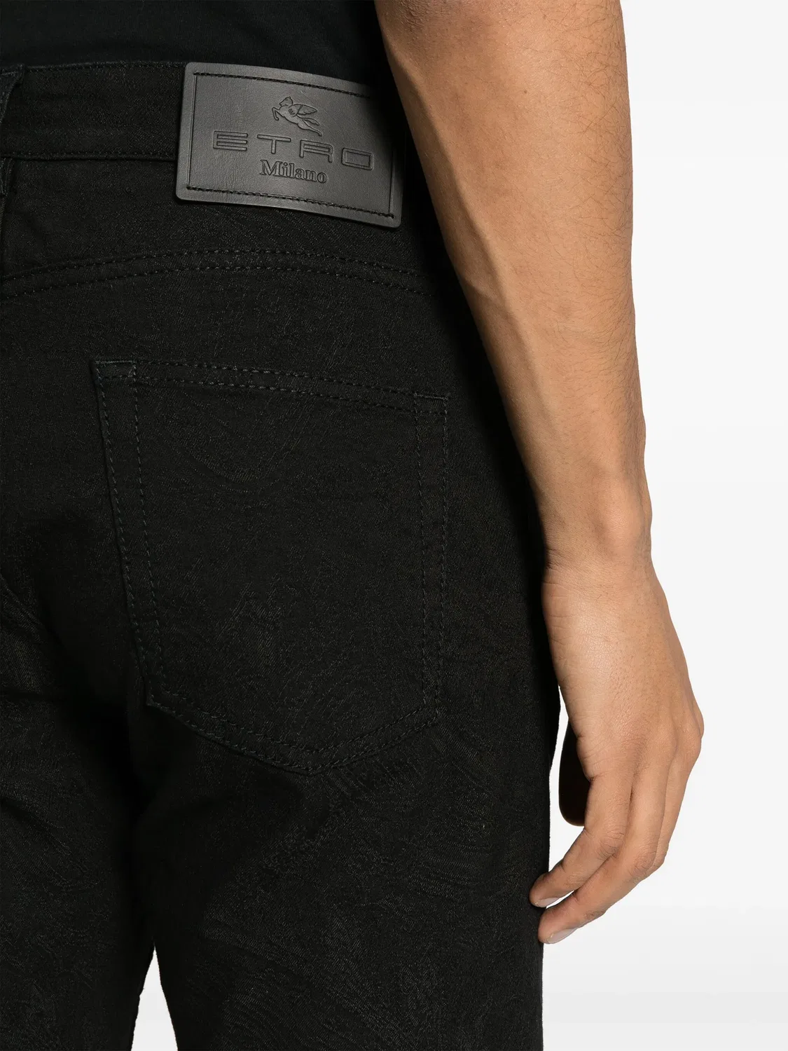 Джинсы с жаккардовым узоромSlim-Fit ETRO, черный — фото 2