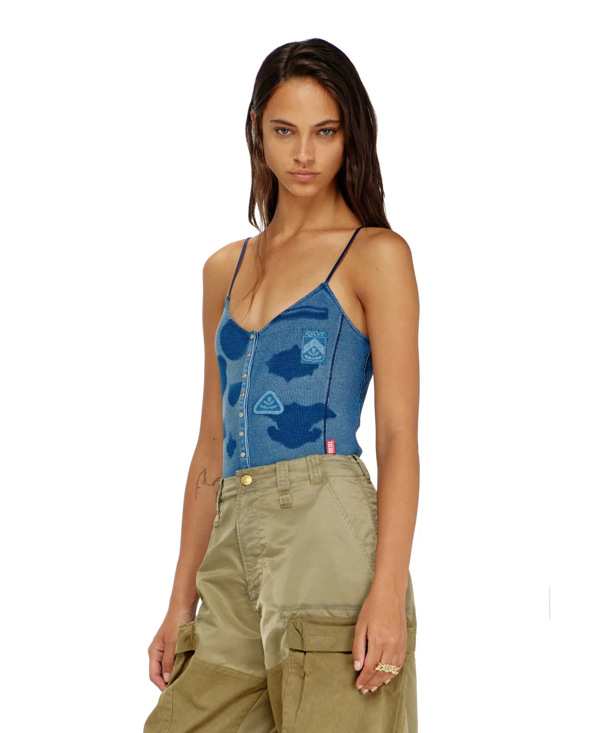 Женский боди-комбинезон с длинным рукавомT-LEY-AA1 DIESEL, Indigo Blue
