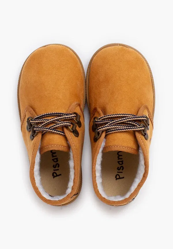 Ботинки на шнуровке с теплой подкладкой Bota forro cordon bicolor unisex Pisamonas, Camel, коричнево-бежевой — фото 3