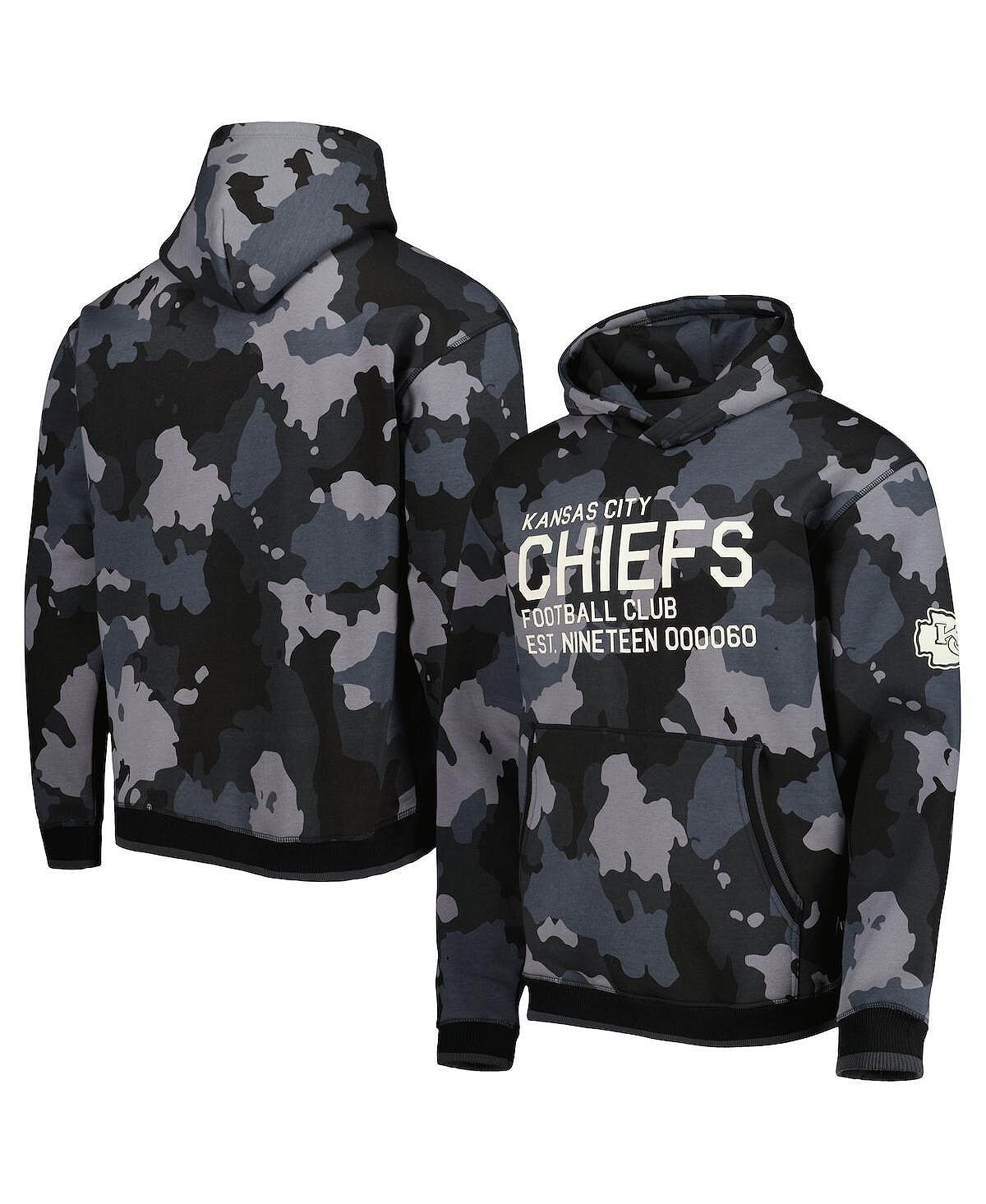 

Мужская черная толстовка с капюшоном kansas city chiefs camo pullover The Wild Collective, черный