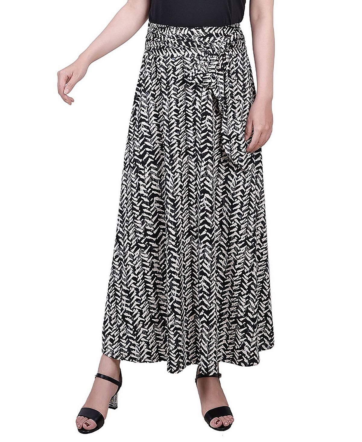 

Миниатюрная длинная юбка с поясом на талии NY Collection, мульти