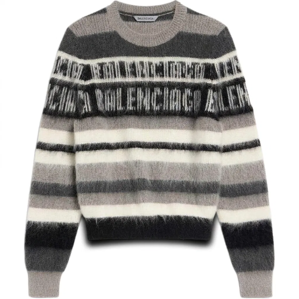 Свитер детский с круглым вырезом Black & White & Gray Balenciaga