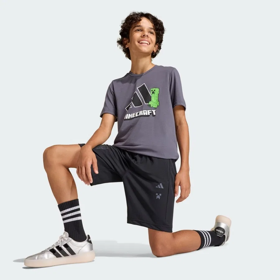 Шорты спортивные с принтом Minecraft Training Short adidas, Черный — фото 4