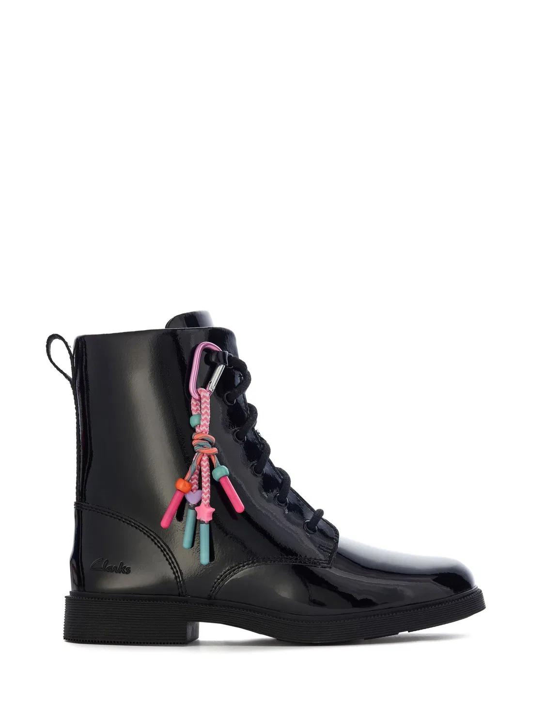 Ботинки Clarks Oaklyn Charm O. детские, кожаные, черные