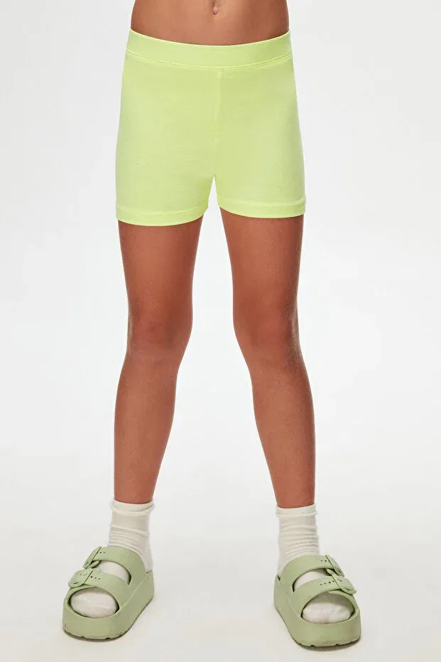 Детские шорты для девочек с эластичным поясом Basic Lovetti, Neon Yellow — фото 2