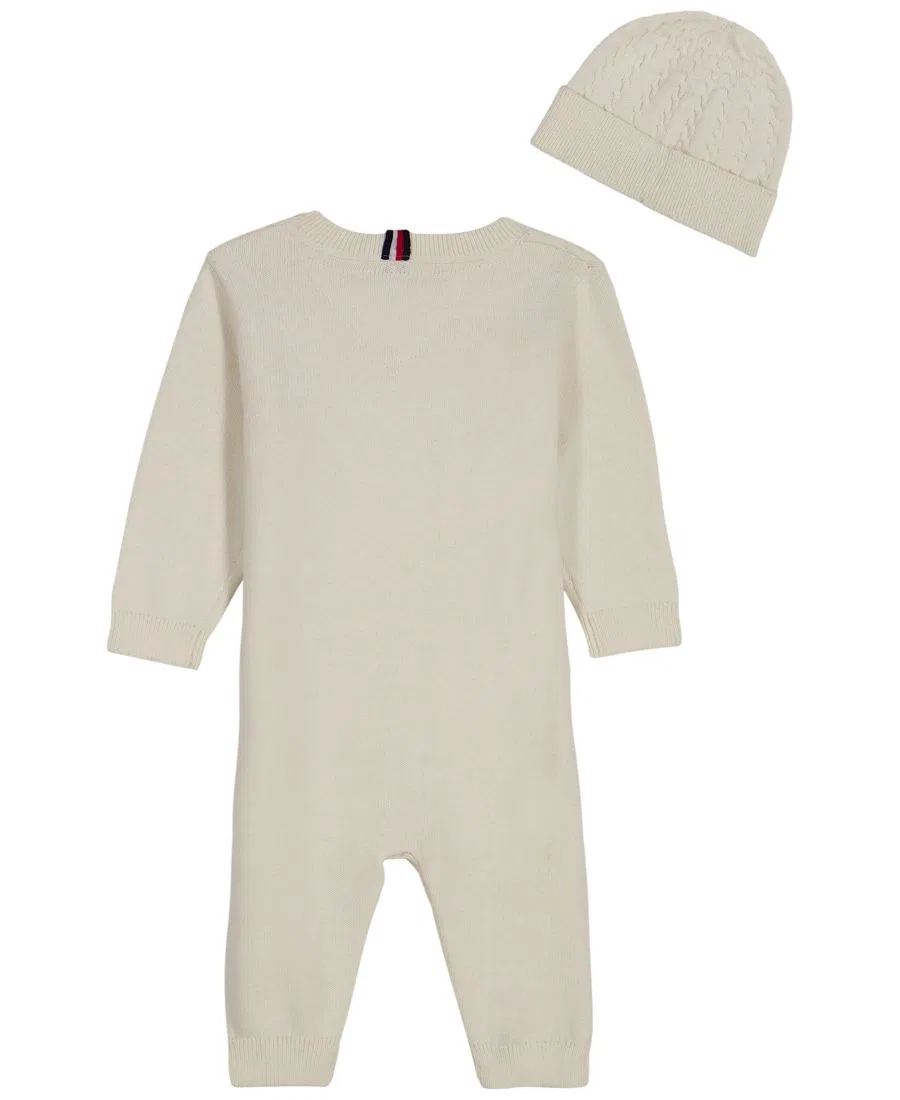 Комплект из боди и шапки с косами Tommy Hilfiger, Cream — фото 2