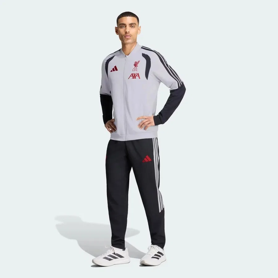 Свитшот мужской с молнией Liverpool FC Tiro Presentation adidas, Серый — фото 3