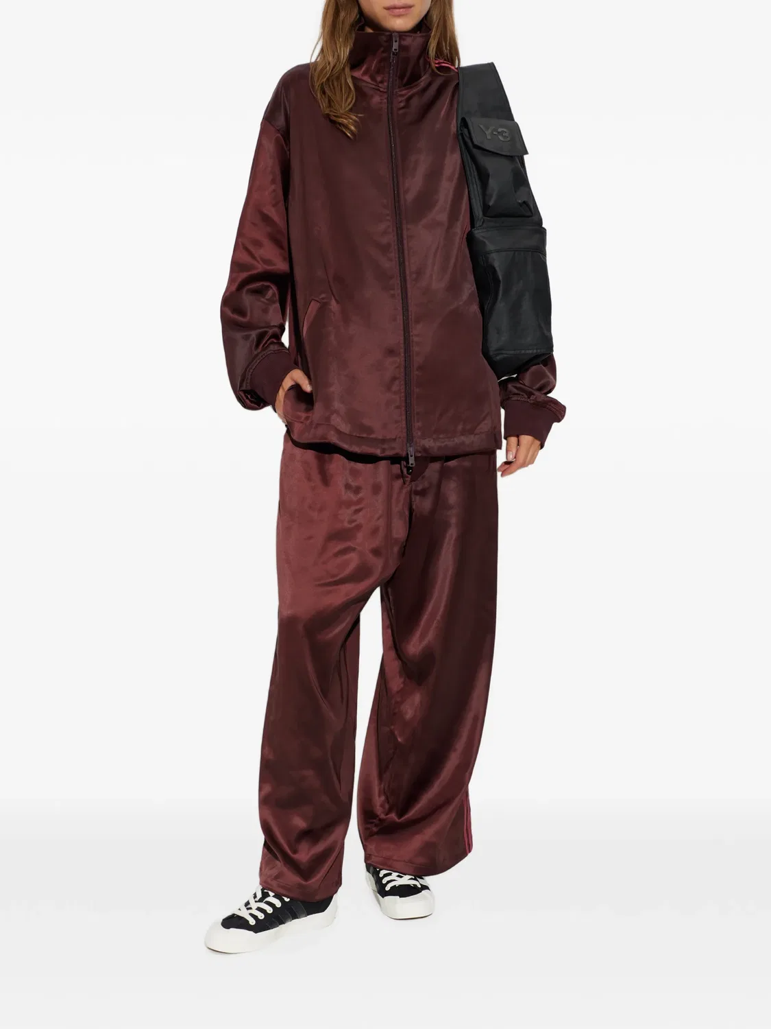 Олимпийка атласная с градиентом Adidas, красный — фото 3