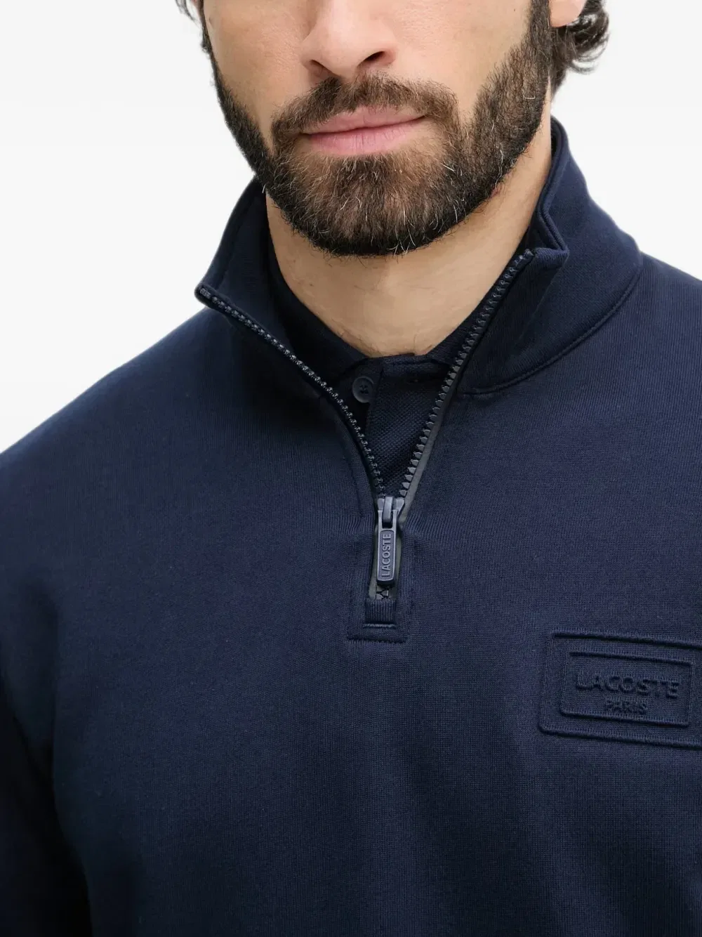 Толстовка на молнии-половине Lacoste, синий — фото 3