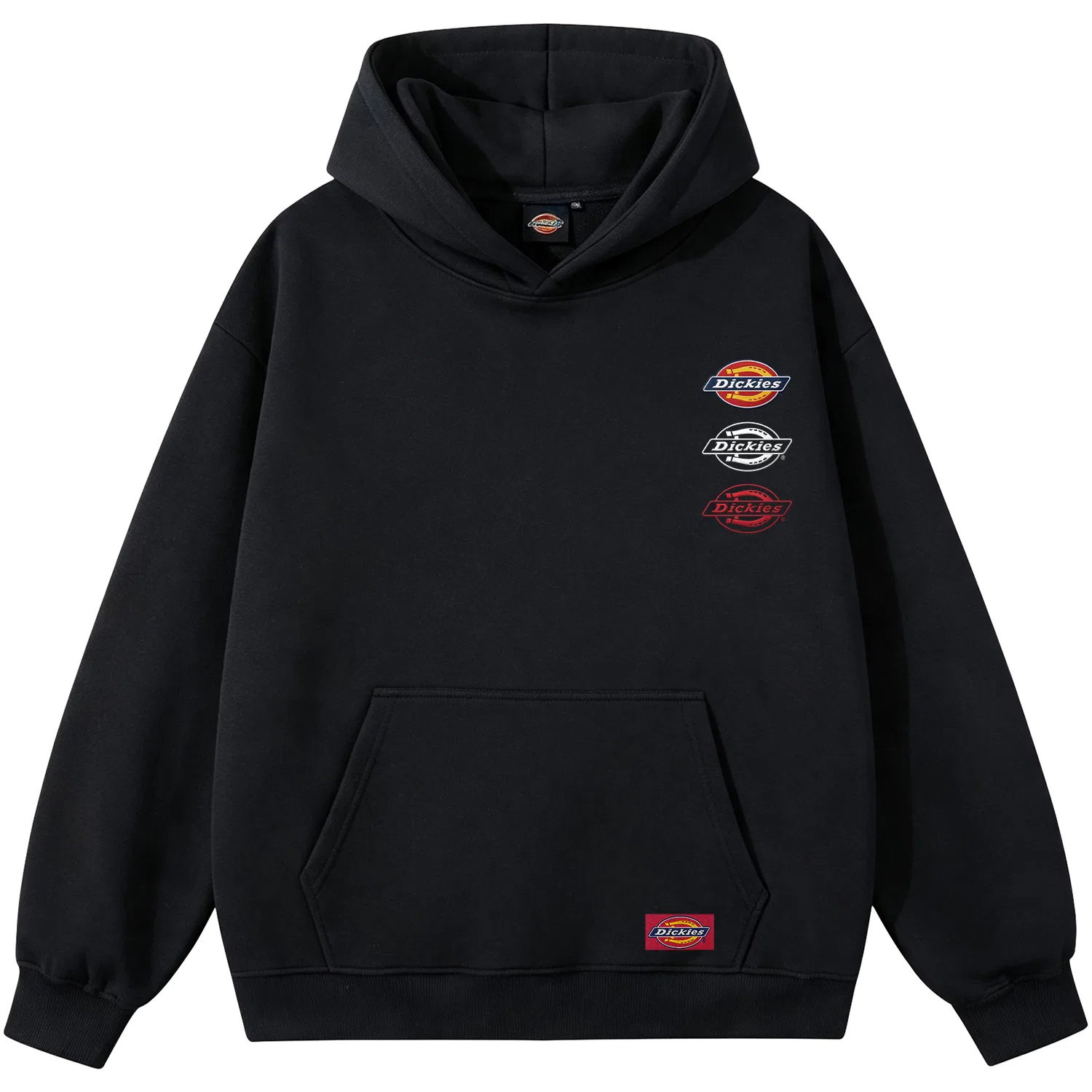 Детский худи с капюшоном, прямой крой, Dickies, Black (White & Red Logo)