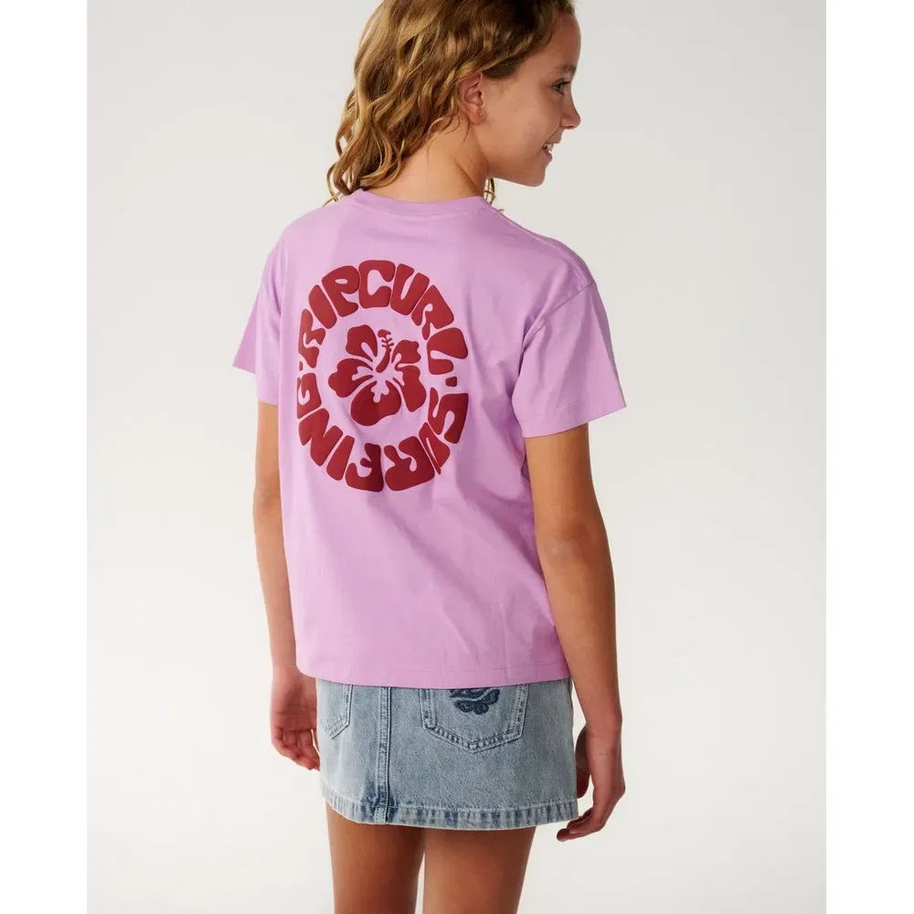 Детская футболка с принтом Surf Puff Relaxed Rip curl, Pink — фото 4