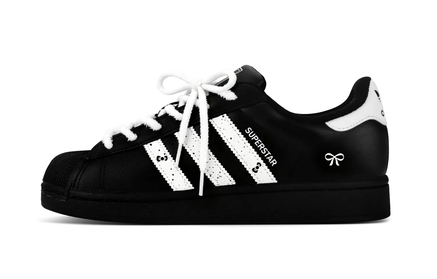 Детские кроссовки для скейтбординга с кожаным верхом Adidas Originals Superstar 2, Black — фото 3