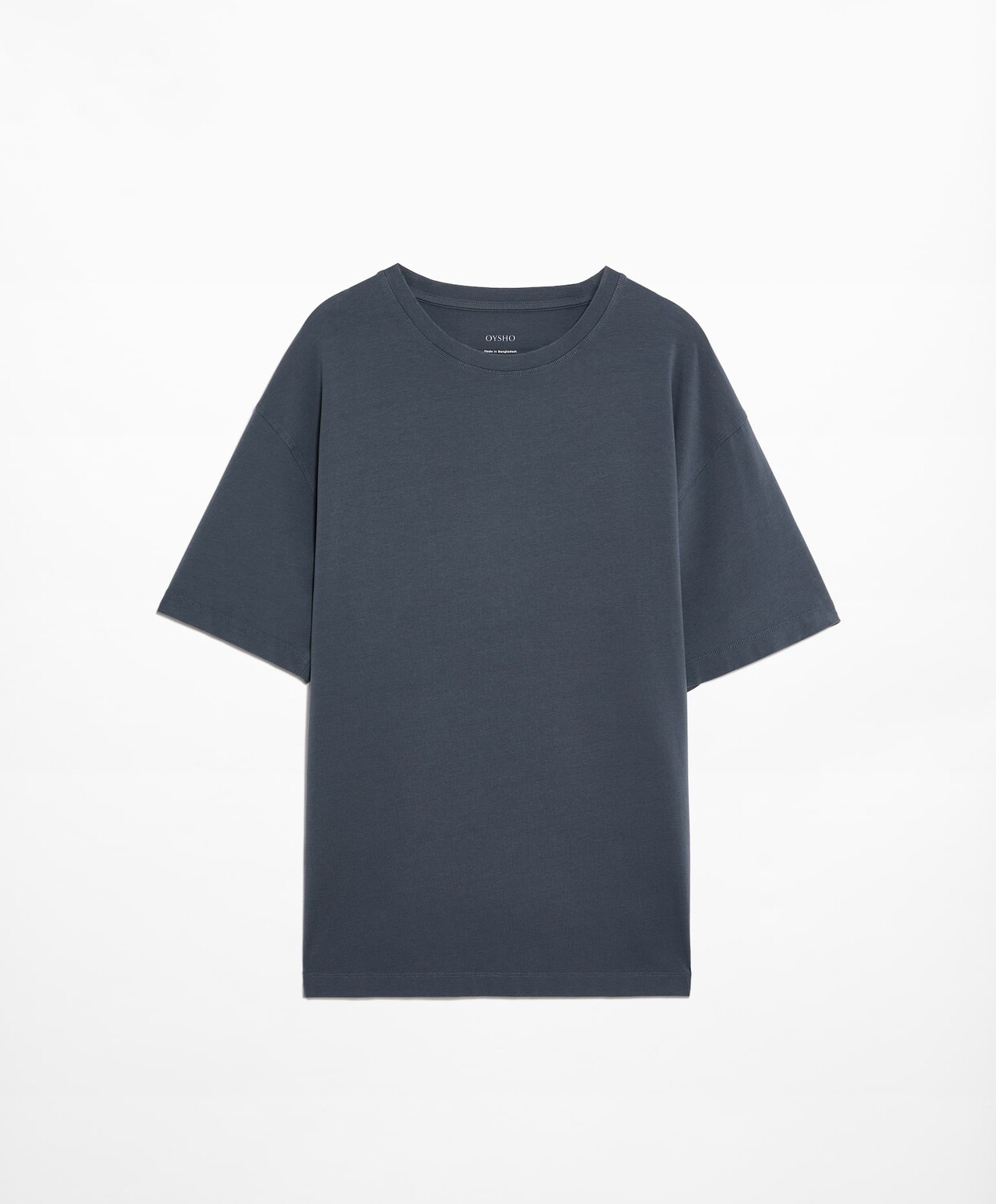

Футболка Oysho Short Sleeve Cotton Blend, темно-серый