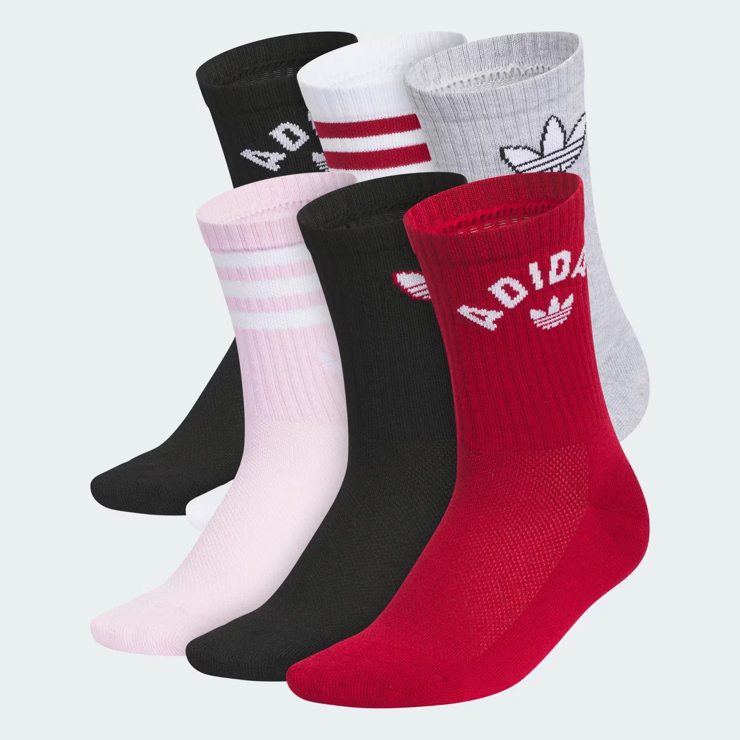 Детские носки с графичным принтом, набор из 6 пар, youth originals vcty crew Adidas Originals, черный/орхидея/красный