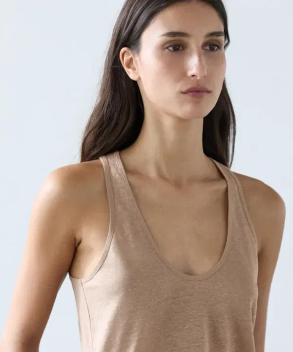 Топ с бретелями, льняной, Massimo Dutti — фото 3