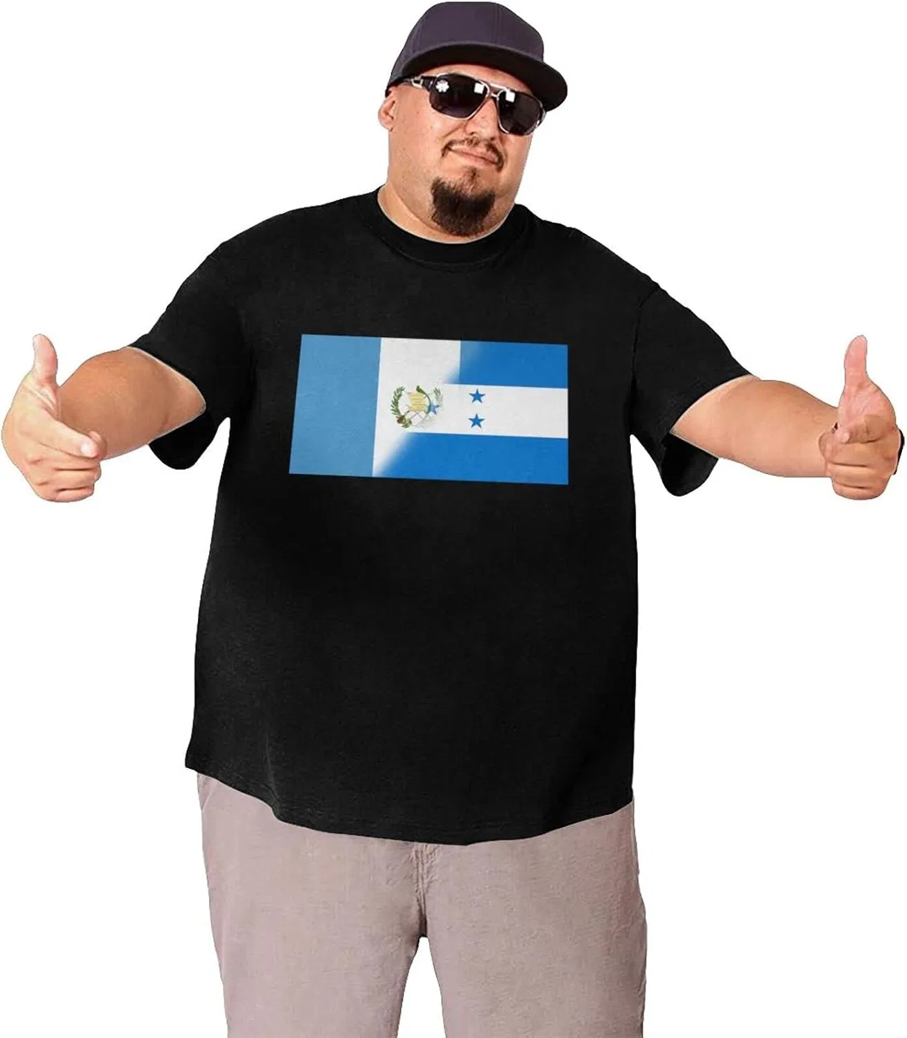 Женская футболка с графическим принтом Half Guatemala Half Honduras Flag, Regular Fit — фото 3