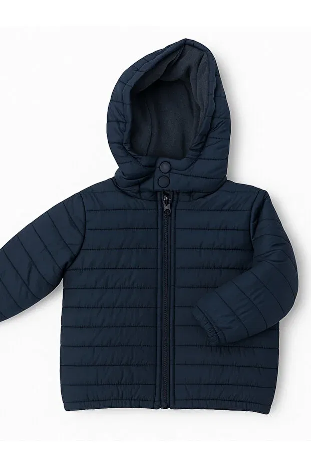 Детский пуховик для мальчиков с капюшоном Midu & Fun, Navy Blue — фото 2