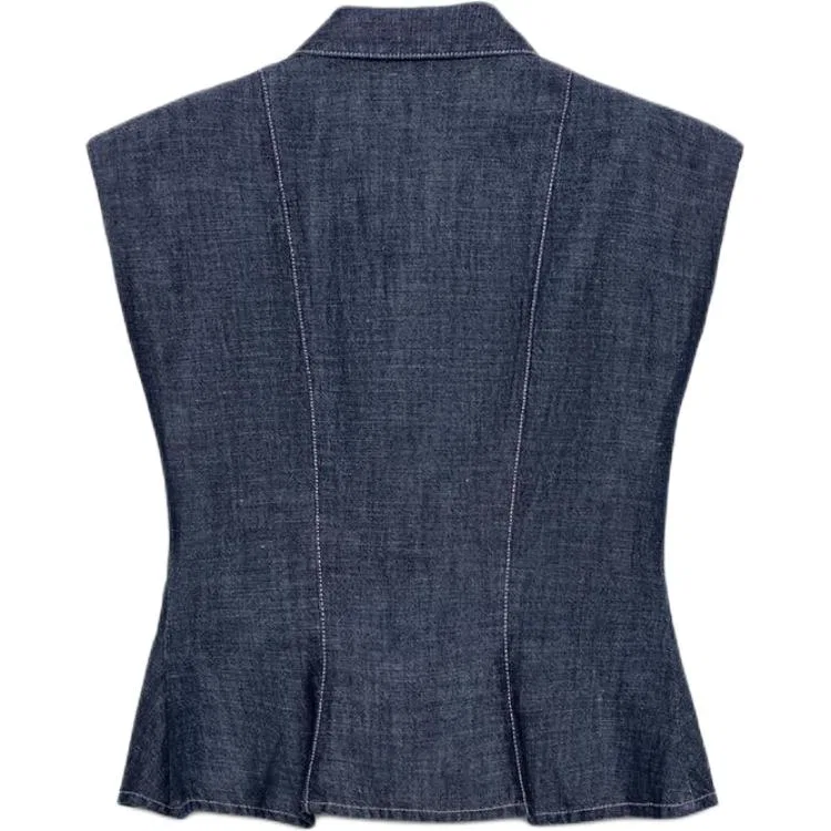 Женская рубашка с воротником Индиго ZARA, Indigo — фото 3