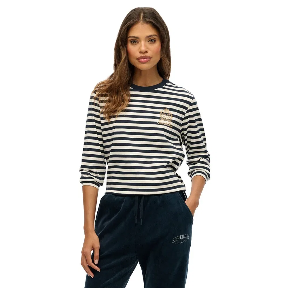 Футболка с длинным рукавом Country Club Stripe Superdry, белый