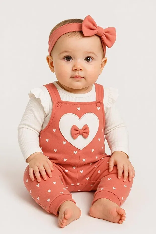 Детский комбинезон для девочек с принтом Chicsy Baby, Orange — фото 3