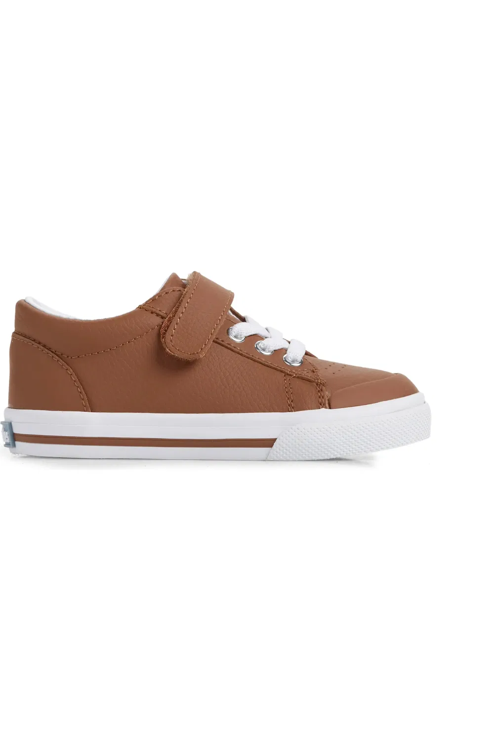 Детские кроссовки на липучке с супинатором Reese Footmates, Brown Leather — фото 3