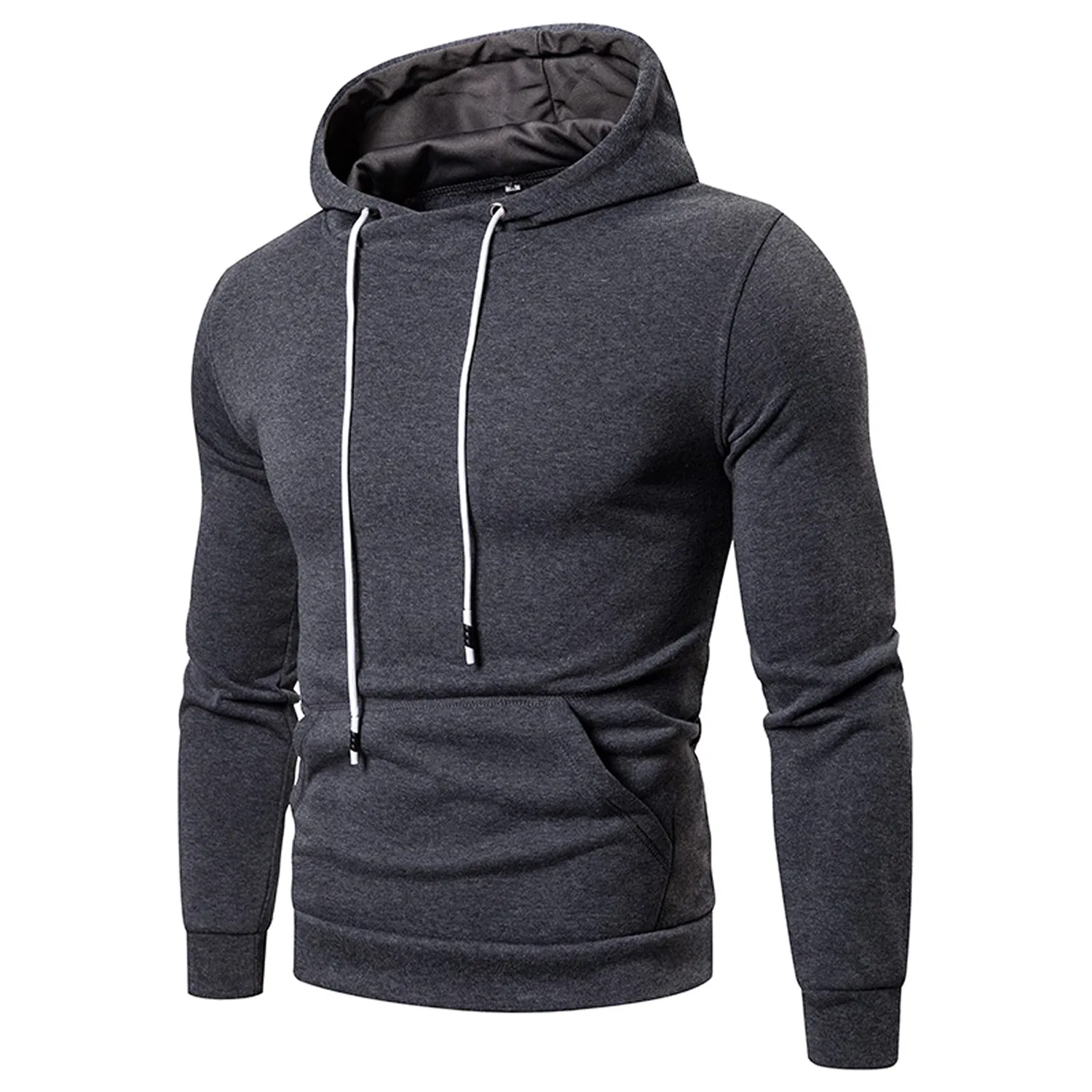 Мужской свитшот на молнии с капюшоном из флиса, E-dark Grey