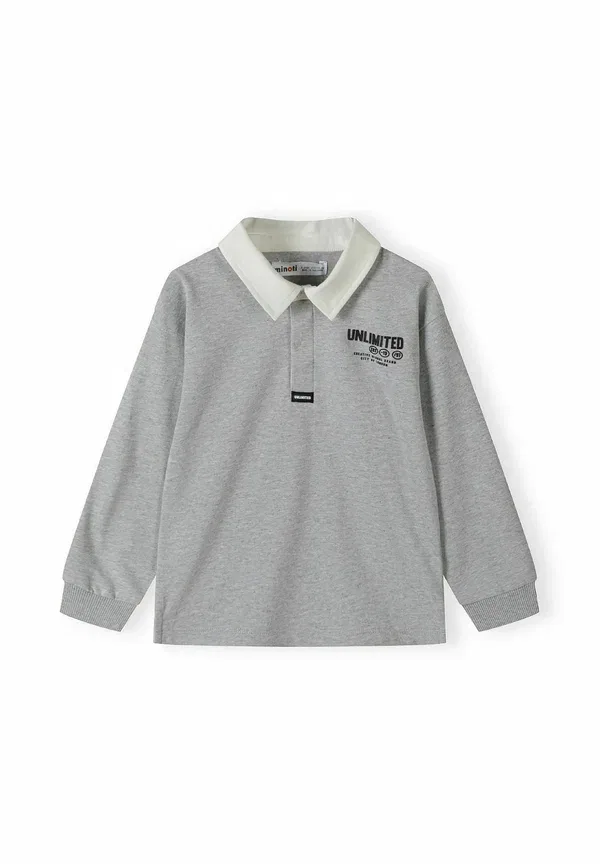 Футболка с принтом Printed rugby Minoti, Mottled Grey/White, белый — фото 2