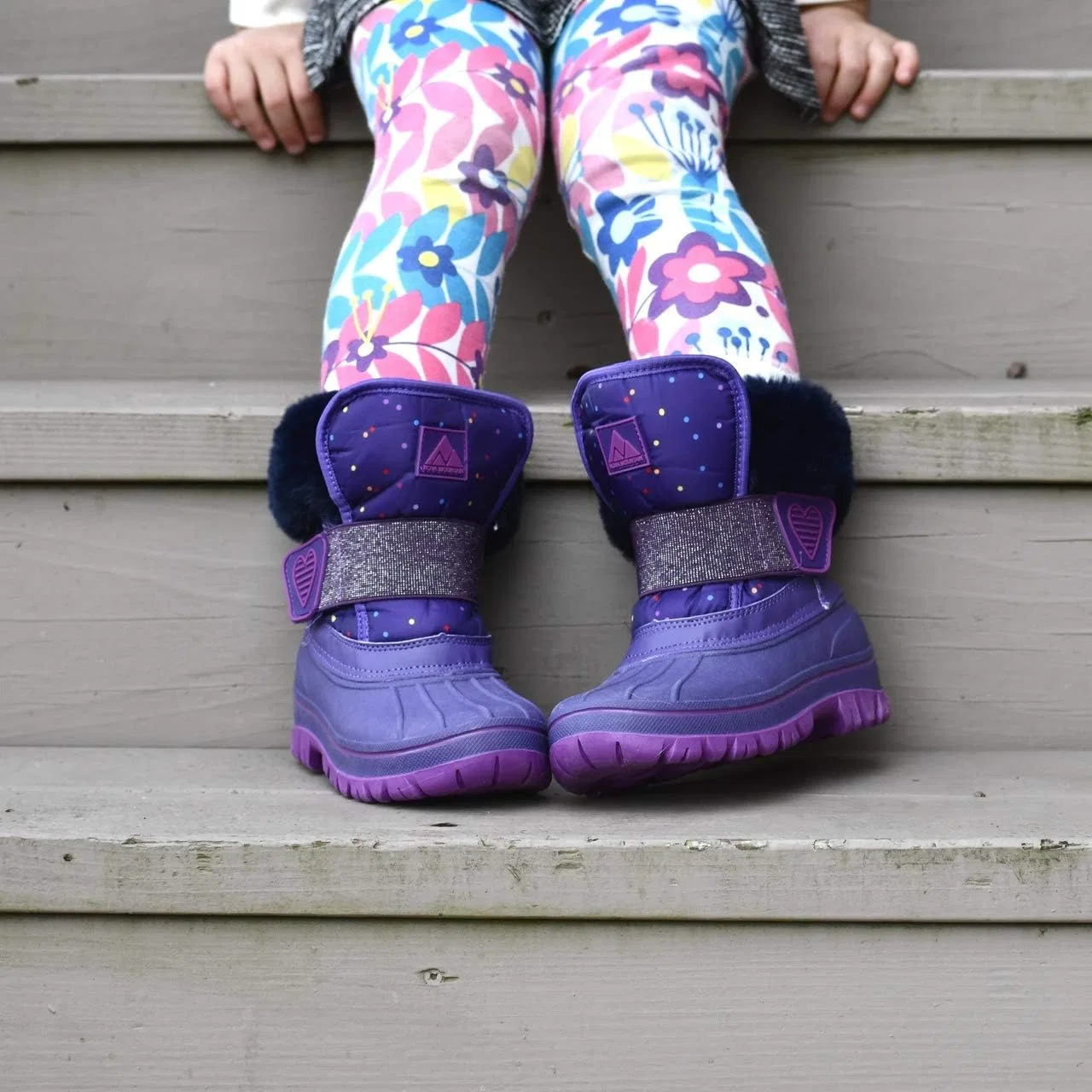 Детские зимние снежные ботинки Nova Mountain Boys Girls Little Kids Winter Snow Boots Nova Footwear, Darkpurple — фото 2