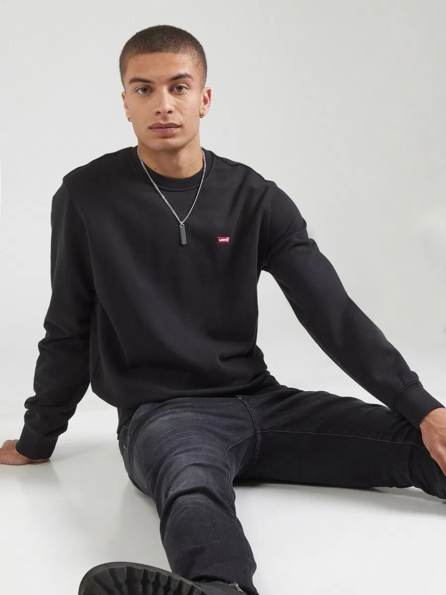 Толстовка LEVI'S стандартного кроя «Original Housemark Crewneck Sweatshirt» черного цвета — фото 2