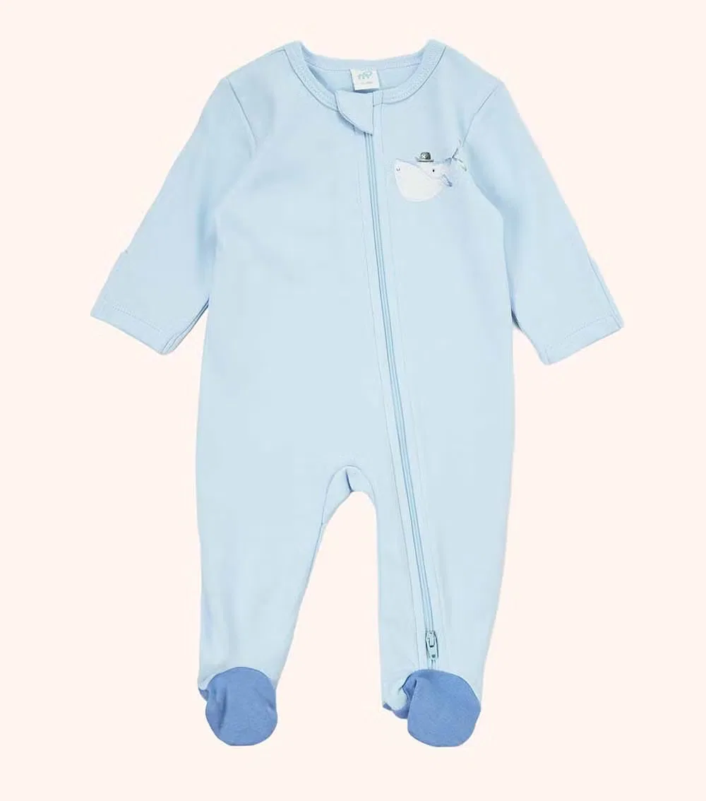 Боди-комбинезон с принтом кита Sleepsuit The Mom Store