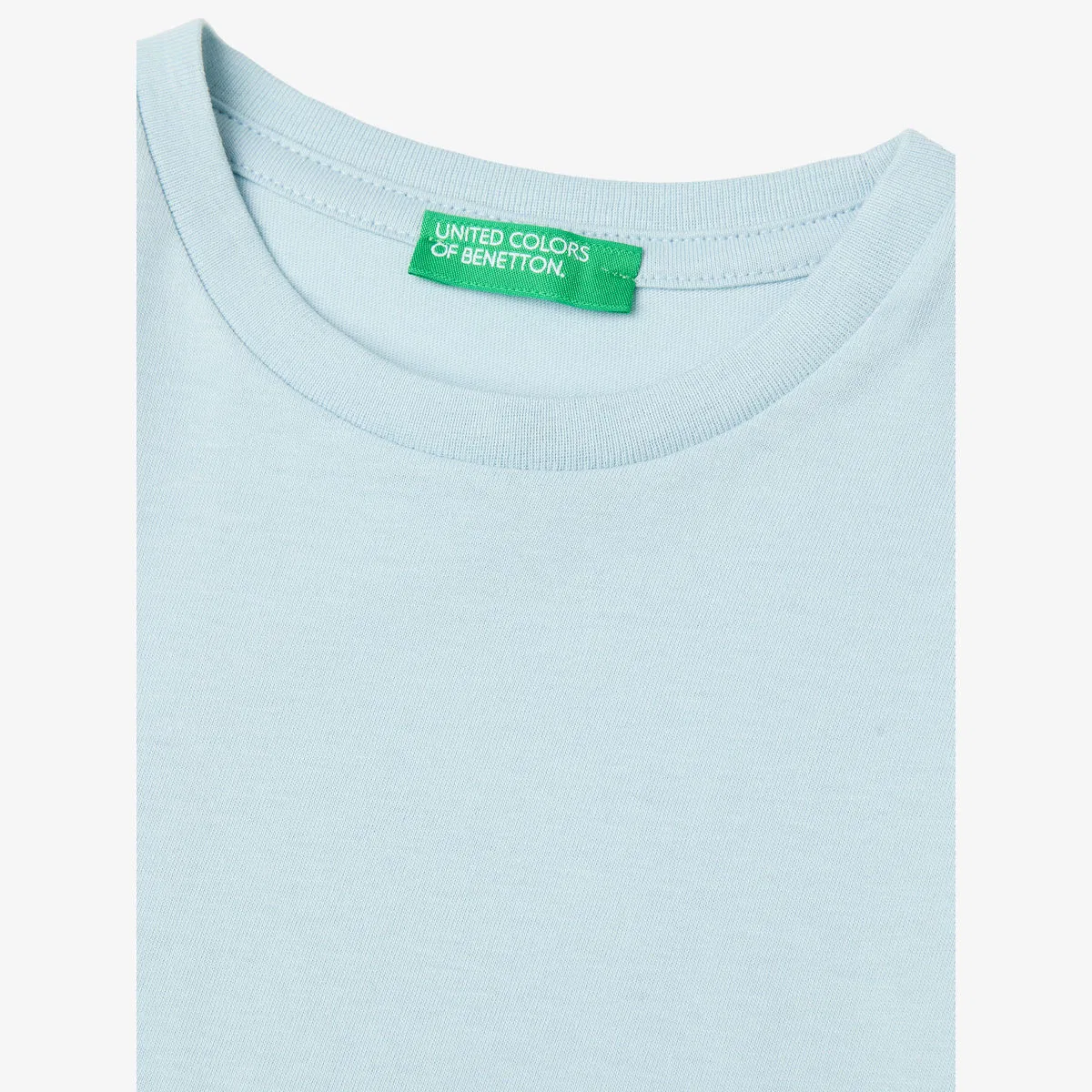Хлопковая футболка с коротким рукавом и графическим принтом, размер 1-6 лет Benetton, синий — фото 2