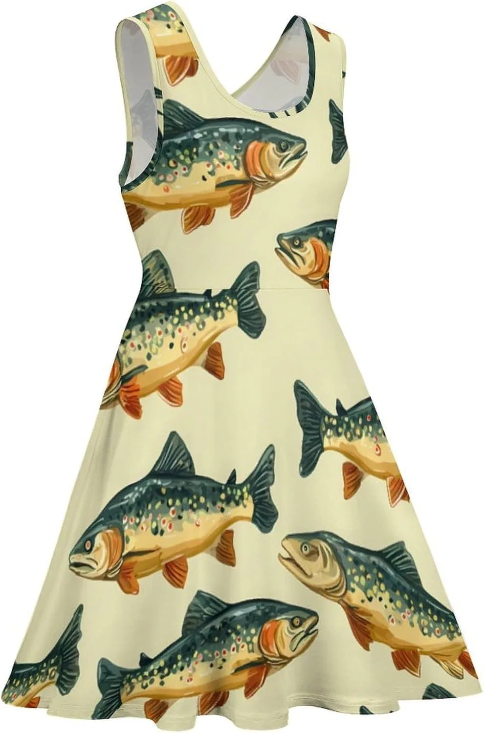 Женское летнее платье без рукавов с воланами, Trout Fish — фото 3