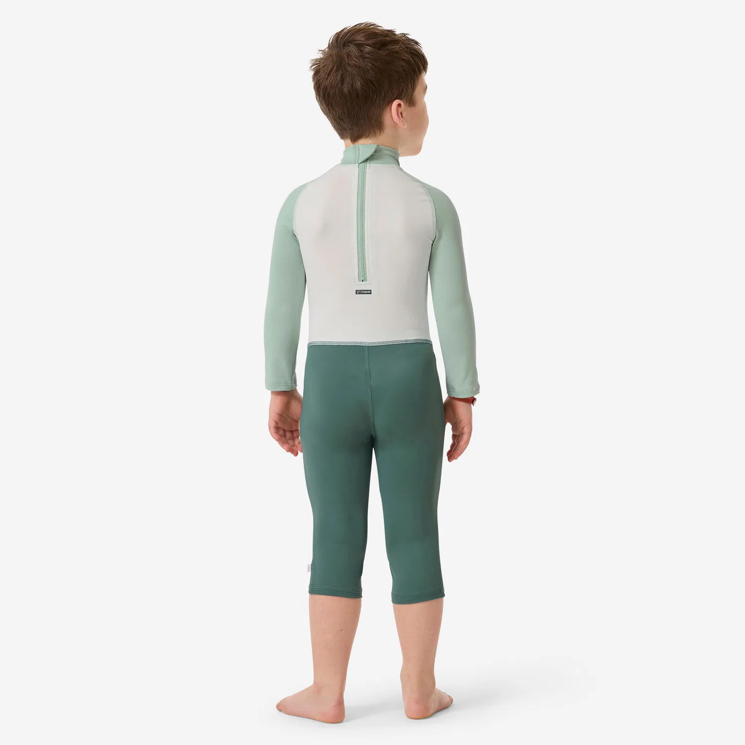 Детский UV-купальник с длинным рукавом с принтом Decathlon, Aschgrun Seladongrun Ultraweiß — фото 4