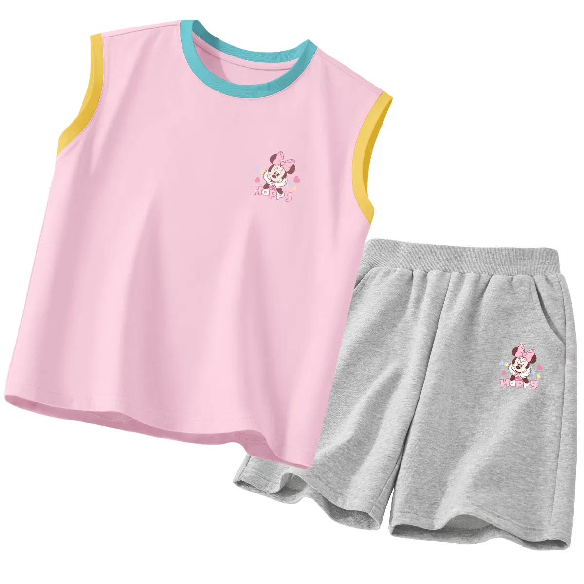Детский костюм Crew Neck Thin Stretch, Disney, Di Colorful Heart Smile K Blue Pink