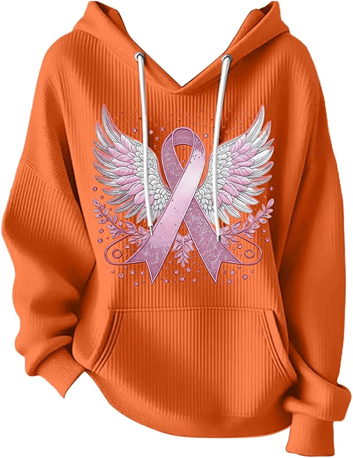 Женский свитшот с длинным рукавом Angel Wings, оранжевый — фото 2
