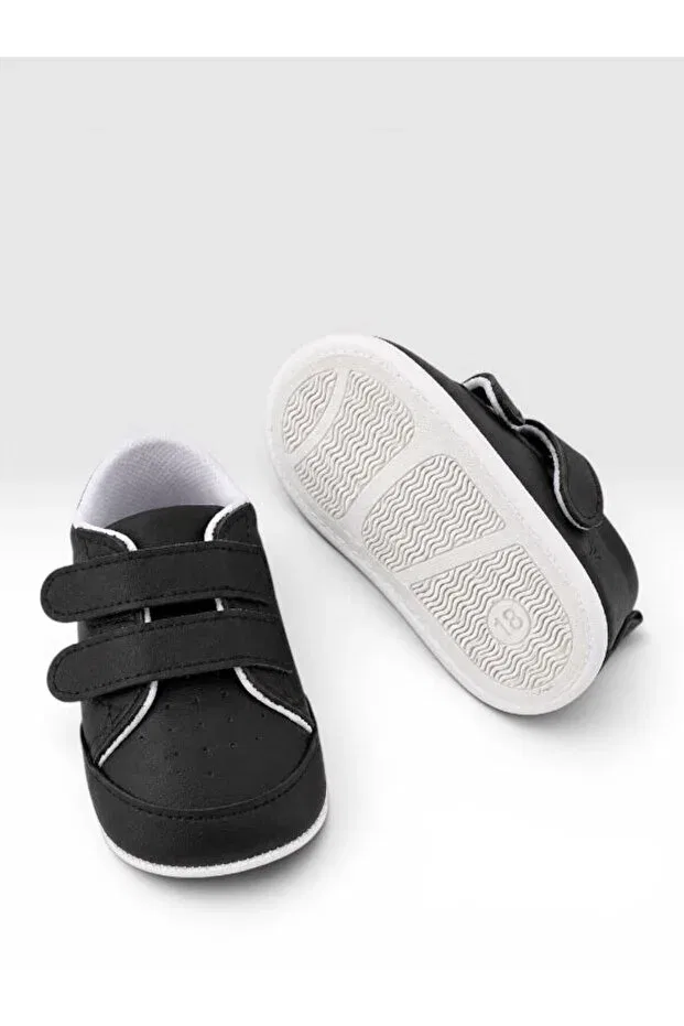 Детские туфли для девочек с липучками Baby first step shoes Che Sara, Black — фото 3