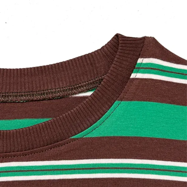 Футболка с длинным рукавом оверсайз Dodo Basic Stripe La Maison De Dodo, коричневый — фото 2