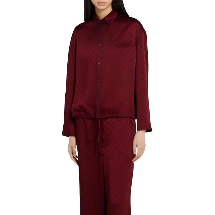 Мужская рубашка из вельвета с монограммой Gg Red GUCCI — фото 3