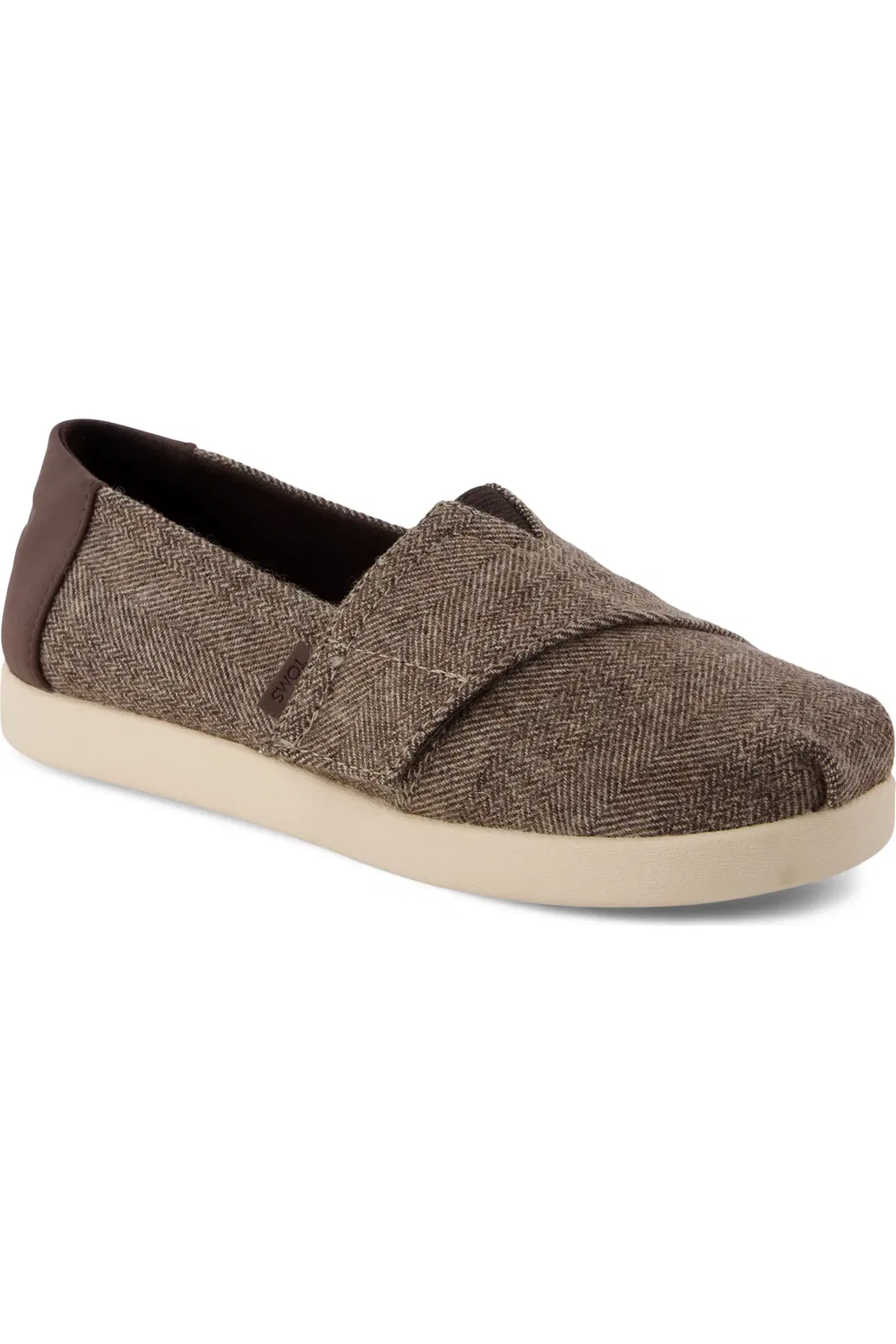 Детские кеды slip-on с регулируемым ремешком Alpargata TOMS, темно-коричневый