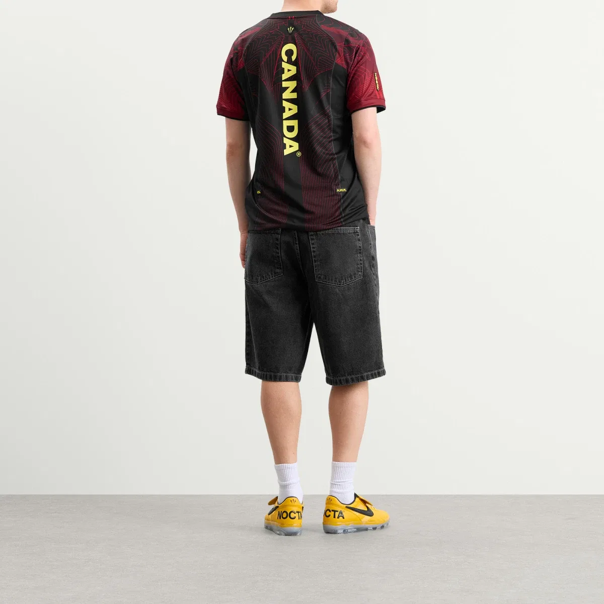 Футболка Nike X Nocta Canada Pre Match Football Jersey, Black Red & Yellow — фото 4