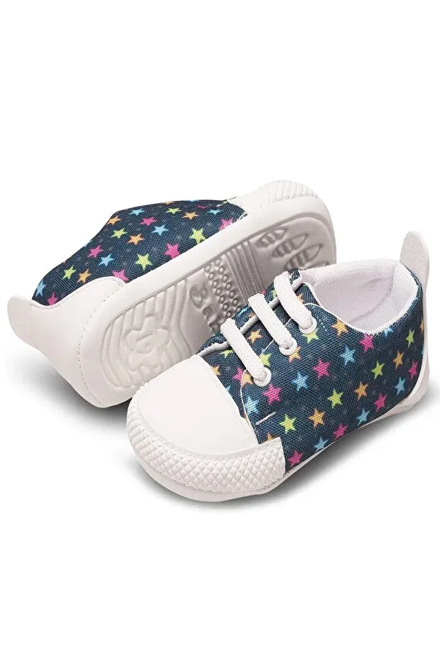 Детские пинетки с принтом Star Patterned Convers Kindo Baby, Black
