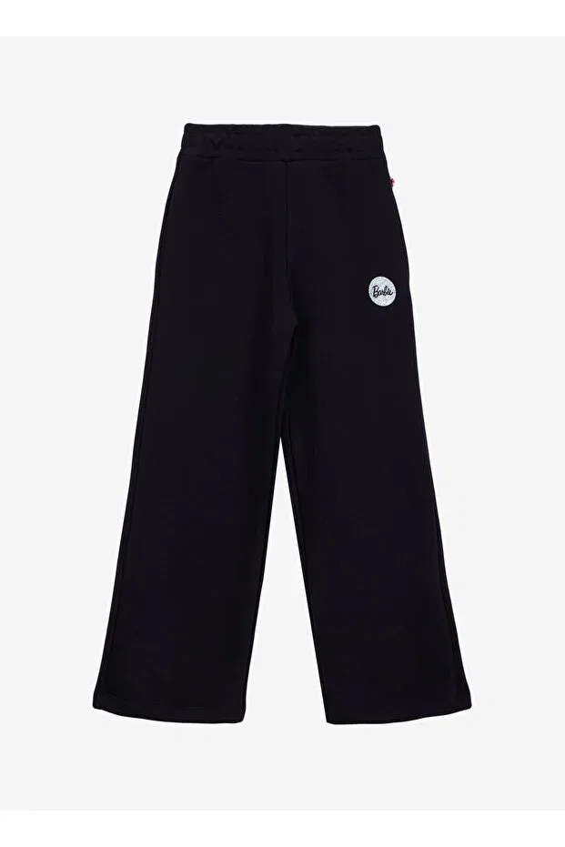 Детские спортивные штаны для девочек с широкими штанинами Barbie, Black